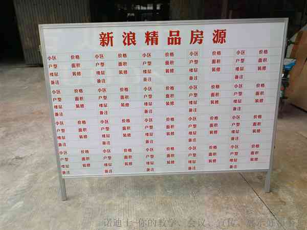 诺迪士专业订做划线贴字白板丝印白板房地产销售白板UV工艺白板